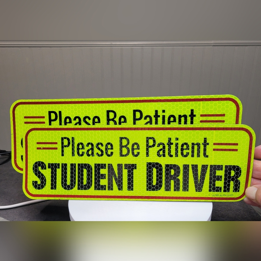 BUY NOW PRICE Reflective Diamond Grade Magnetic Student Driver Sign Set of 2